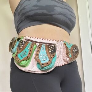 Hand Painted Genuine Leather Utility Festival Belt